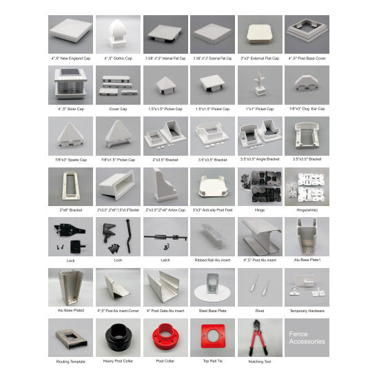 Accessoires de panneaux de clôture en PVC